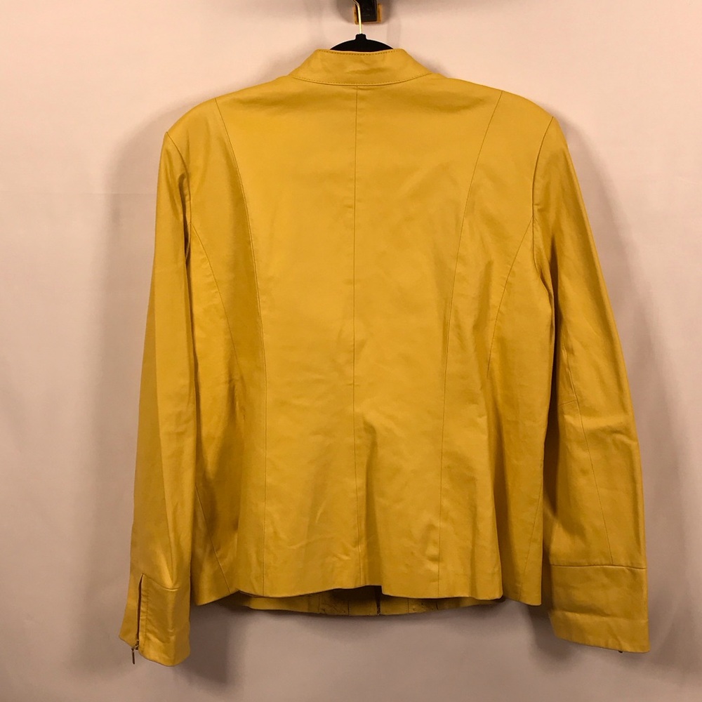 Bradley Bayou Like Pluribus Carol Yellow Genuine Leather Jacket for Women Size X - Picture 4 of 8